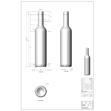   BP Bordói elit színtelen dugós 0.5 liter 300 mm (BA 7214B123BRA03)