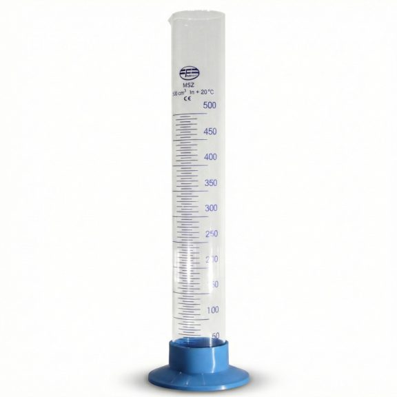 Mérőhenger üveg 500 ml műanyag talpú Mérőhenger üveg 500 ml műanyag talpú