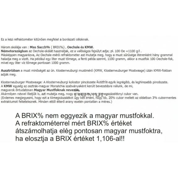 Refraktométer ATC Brix - Oe - KMW - Ingyenes kiszállítással! Refraktométer ATC Brix - Oe - KMW - Ingyenes kiszállítással!