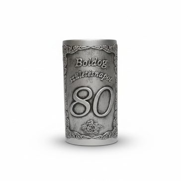 Plakett 80 év téglalap ezüst
