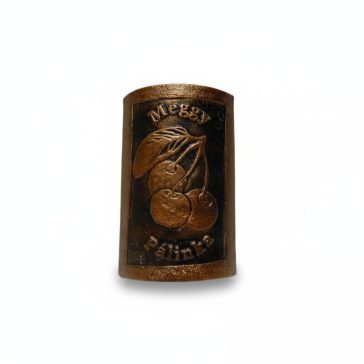 Plakett meggy téglalap bronz