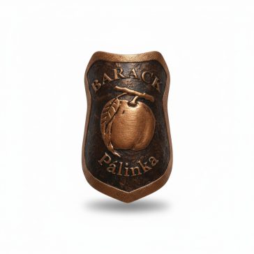 Plakett barack pajzs bronz
