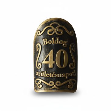 Plakett 40 év kicsi ovál arany