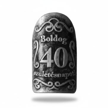 Plakett 40 év kicsi ovál ezüst