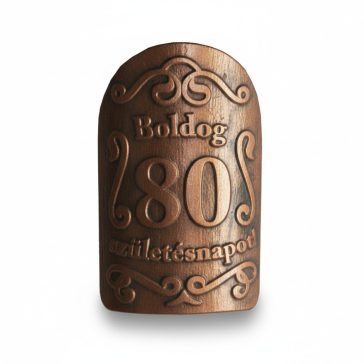 Plakett 80 év kicsi ovál bronz