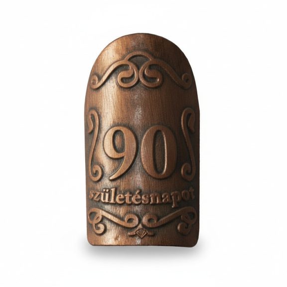 Plakett 90 év kicsi ovál bronz Plakett 90 év kicsi ovál bronz