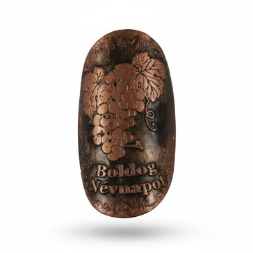 Plakett névnap szőlős ovál bronz
