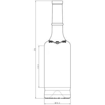   BP Bordói pálinkás színtelen dugós 0.5 liter (OI 160255)