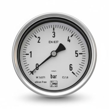   Nyomásmérő óra ÁLLÓ    63mm INOX ház Glic. 0- 6 bar (1/4")