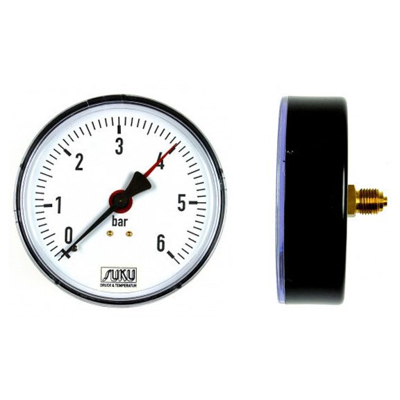 Nyomásmérő óra FEKVŐ 63mm műa. ház 0- 6 bar (1/4") Nyomásmérő óra FEKVŐ 63mm műa. ház 0- 6 bar (1/4")