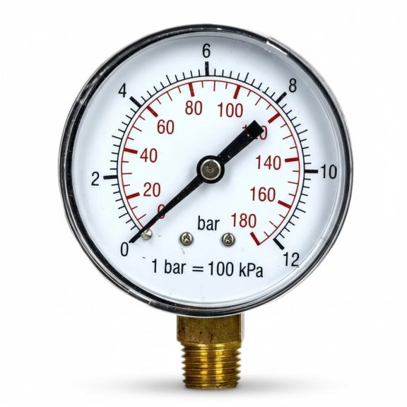 Nyomásmérő óra ÁLLÓ 63mm műa. ház 0-12 bar (1/4") Nyomásmérő óra ÁLLÓ 63mm műa. ház 0-12 bar (1/4")