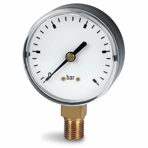 Nyomásmérő óra ÁLLÓ 50mm műa. ház 0-25 bar (1/4") Nyomásmérő óra ÁLLÓ 50mm műa. ház 0-25 bar (1/4")