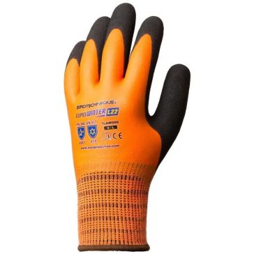 Kesztyű Eurowinter téli narancs, latex tenyér (9-es)