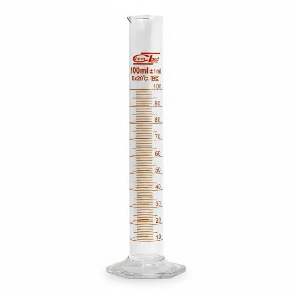 Mérőhenger 100 ml üveg , üvegtalpú Mérőhenger 100 ml üveg , üvegtalpú