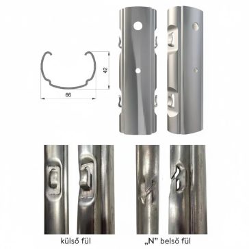   Oszlop köz fém horganyzott AGRI-PAL EVO BELSŐ fül, 66*42 mm , 1,5 mm vastag, 2,5 méter