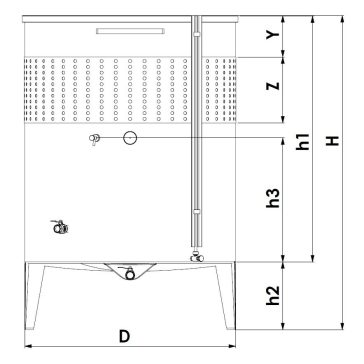   Tartály Zottel (3.1) úszófedeles 1100 liter, egy hűtőpalásttal