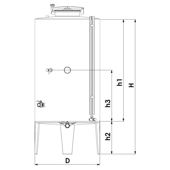 Tartály Zottel (4.1) zárt 600 liter felső búvónyílással