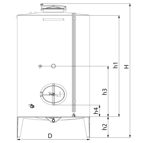 Tartály Zottel (4.2) zárt 5800 liter felső és oldalsó búvónyílással