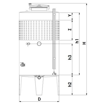   Tartály Zottel (5.1) zárt 600 liter, egy hűtőpalásttal, felső búvónyílással