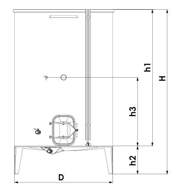   Tartály Zottel (6.1) erjesztő, úszófedeles 4850 liter, hűtőpalást nélkül