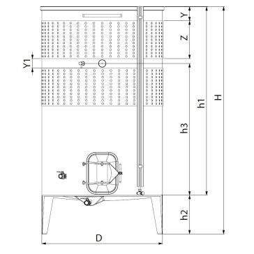   Tartály Zottel (6.3) erjesztő, úszófedeles 2000 liter, kettő hűtőpalásttal