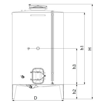   Tartály Zottel (7.1) erjesztő, zárt 2450 liter, hűtőpalást nélkül