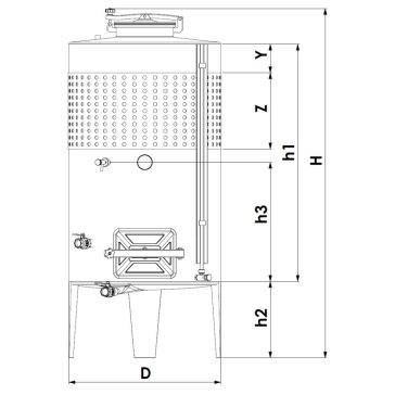   Tartály Zottel (7.2) erjesztő, zárt 1500 liter, egy hűtőpalásttal