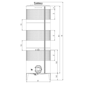   Tartály Zottel (7.4) erjesztő, zárt 10000 liter, három hűtőpalásttal