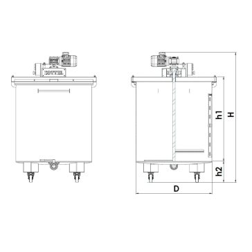   Tartály Zottel (10.1.1) keverő 500 liter, beépített keverővel