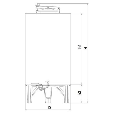   Tartály Zottel (14.1) pálinkás, olajos, 500 literes, felső ajtóval