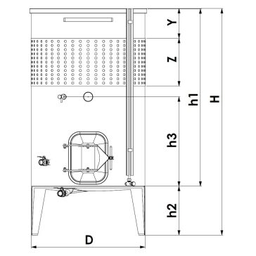   Tartály Zottel (6.2) erjesztő, úszófedeles 1500 liter, egy hűtőpalásttal