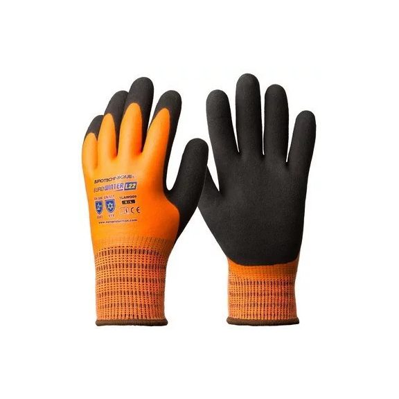 Kesztyű Eurowinter téli narancs, latex tenyér (11-es) Kesztyű Eurowinter téli narancs, latex tenyér (11-es)