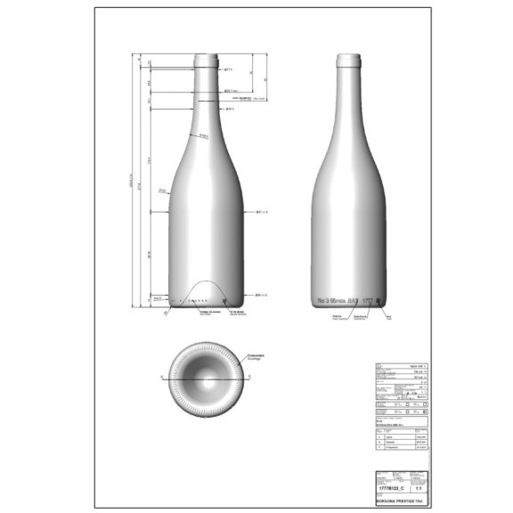 BP Burgundi Borgona Prestige uvag dugós 0.75 liter 293 mm (BA 1777B123VBA05)