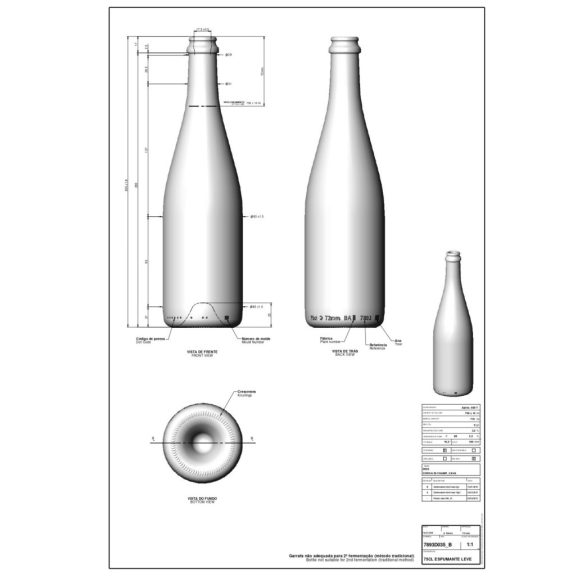 BP Pezsgősüveg Espumante Leve (tankpezsgő) uvag 0.75 liter 300 mm (BA 7893D035VBA02) - 1050 db - AKCIÓ BP Pezsgősüveg Espumante Leve (tankpezsgő) uvag 0.75 liter 300 mm (BA 7893D035VBA02) - 1050 db - AKCIÓ