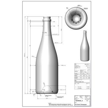   BP Pezsgősüveg Green Champagne uvag 0.75 liter (12db/csomag)
