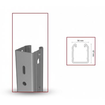   Oszlop vég fém horganyzott Z275 Kratos 56*67 mm, 2mm vastag, 2.7 méter