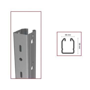   Oszlop vég fém horganyzott Z275 Cronos 46*56 mm, 2mm vastag, 2.7 méter