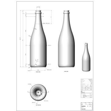   BP Pezsgősüveg CAVA (palackos erjesztés) uvag 0.75 liter 300 mm (BA 7204D035VBA04)