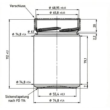 Konzerves üveg 370 ml myRex mr1370 TO70 (12db/csomag)