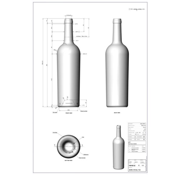 BP Bordolese Ritual kónuszos uvag dugós 0.75 liter 300 mm (BA 7891B123VBA03)