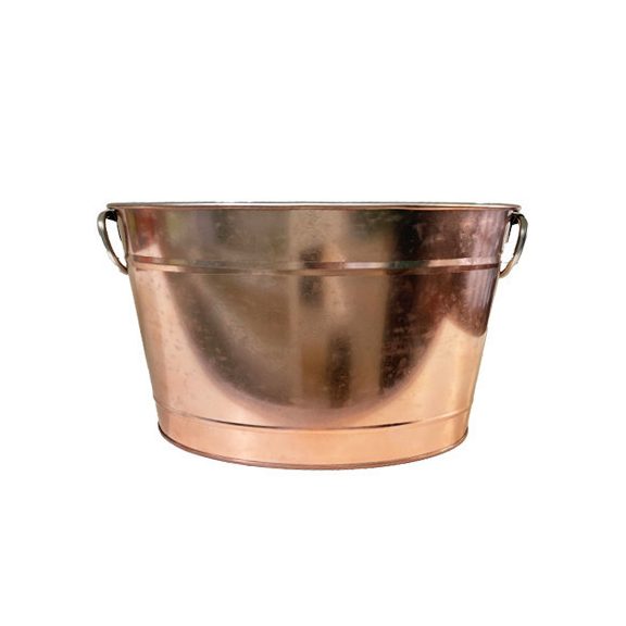Italhűtő vödör, TIN galvanizált fém, réz külső, műanyag belső, füllel, 40x28x22cm, 11 literes (APS-36100) Italhűtő vödör, TIN galvanizált fém, réz külső, műanyag belső, füllel, 40x28x22cm, 11 literes (APS-36100)