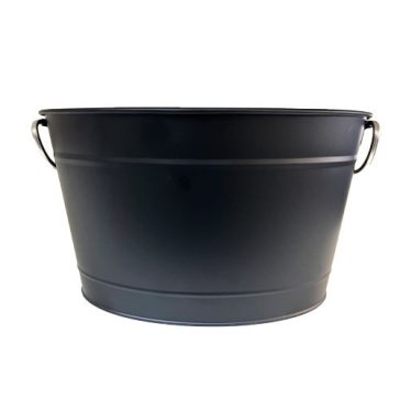   Italhűtő vödör, TIN galvanizált fém, fekete-fém külső, műanyag belső, füllel, 40x28x22cm, 11 literes (APS-36101)