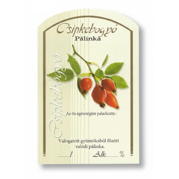 Címke pálinkás 10 db-os (íves) Csipkebogyó