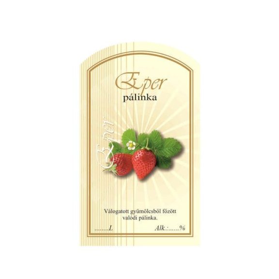 Címke pálinkás 10 db-os (íves) Eper Címke pálinkás 10 db-os (íves) Eper