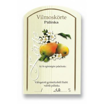 Címke pálinkás 10 db-os (íves) Körte-vilmos