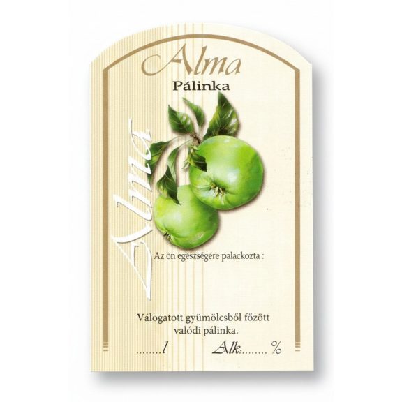 Címke pálinkás 10 db-os (íves) Alma-zöld Címke pálinkás 10 db-os (íves) Alma-zöld