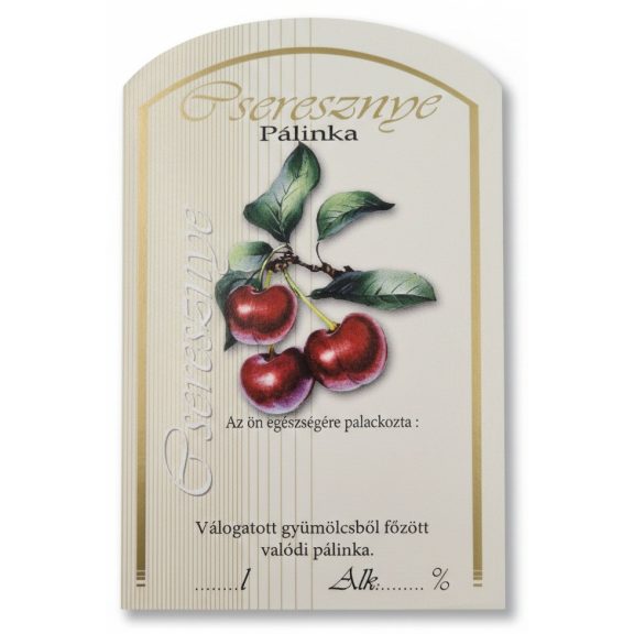 Címke pálinkás 10 db-os (íves) Cseresznye Címke pálinkás 10 db-os (íves) Cseresznye