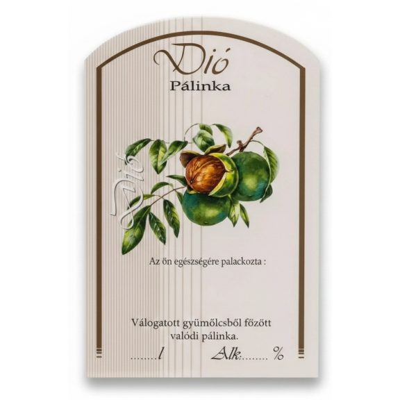 Címke pálinkás 10 db-os (íves) Dió Címke pálinkás 10 db-os (íves) Dió