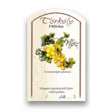 Címke pálinkás 10 db-os (íves) Törköly