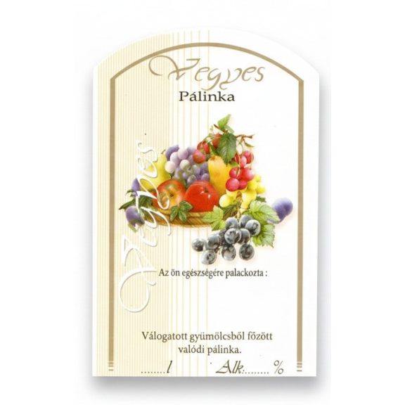 Pálinkás címke íves 10 db-os - Vegyes Pálinkás címke íves 10 db-os - Vegyes